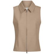 NEO NOIR Annabella Structure Waistcoat Dark Taupe
